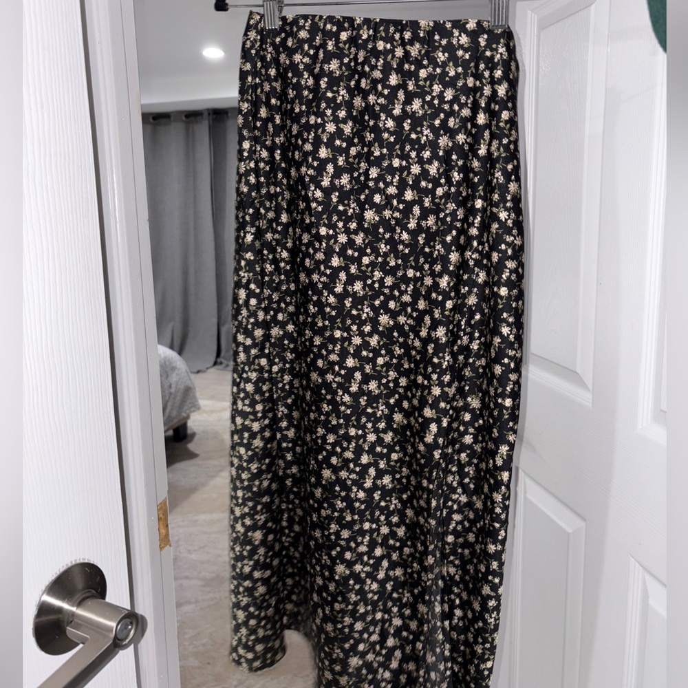Floral Black and White Women's Skirt